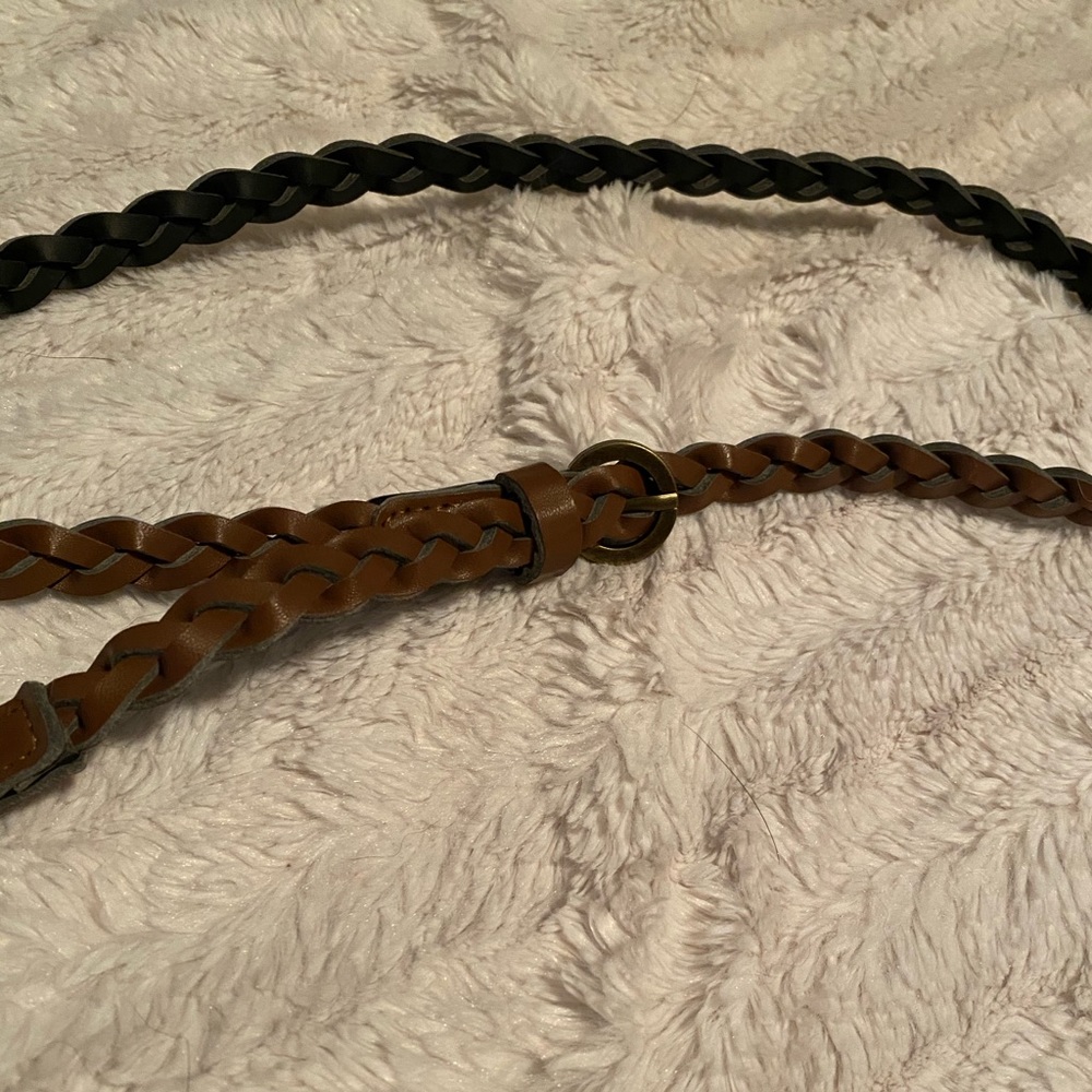brown braided belt